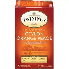 Té Negro Twinings Ceylon Orange Pekoe 20 Bolsitas Importado