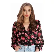 Blusa Miveni Casual Estampada De Moda De Gasa Para Mujer