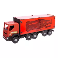 Caminhão Carreta Baú Em Madeira E Abs - 17,5x50cm - Infantil