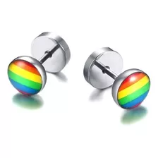 Aretes/pendientes De Tuerca Diseño Arcoíris, Pride, Queer 