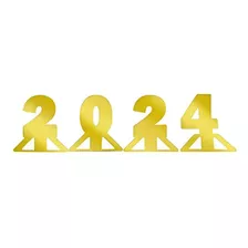 Enfeite Ano Novo 2024 Decoração De Mesa 1 Uni Dourado Regina