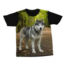 Camiseta Husky Siberiano Cachorro Camisa Arte Blusa