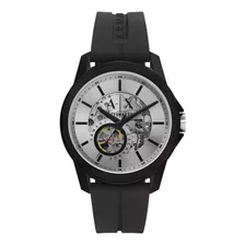 Reloj Hombre Armani Exchange Banks Automatico Color De La Correa Negro