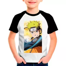 Camiseta Raglan Infantil Desenho Naruto Anime 06