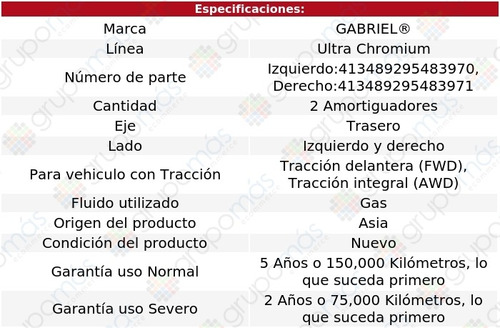 2 Amortiguadores Ultra Chromium Tra Highlander 11-13 Foto 2