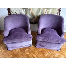 2 Sillones En Terciopelo Violeta.