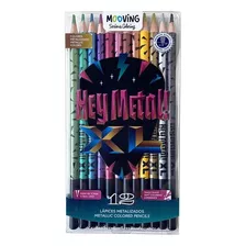 Lapices De Colores Mooving Hey Metal Xl X 12 Metalizados