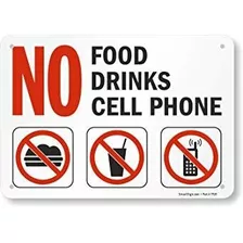  No Hay Comida, Bebidas, Teléfono Celular Sign Por Smartsig
