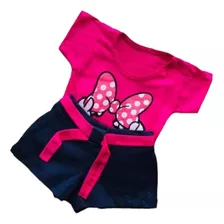 Conjunto Bebê Menina Laço Minnie 2 Peças Criança Baby 