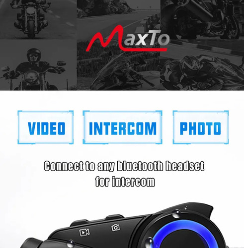 Casco De Moto Maxto M3, Cmara De Salpicadero Con Intercomun Foto 4