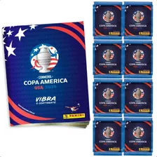 Álbum Conmebol Copa América Usa 2024 Capa Mole Cartão + 50 Figurinhas (10 Envelopes)