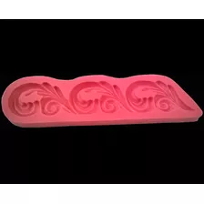 F128 Molde De Silicone Barrado Arabesco Confeitaria Biscuit