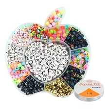 Kit Miçangas Infantil Coloridas P/ Montar Pulseiras 1400 Pçs