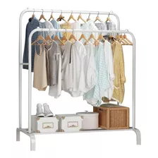 Perchero Organizador De Ropa Closet Hogar De Metal Color Blanco