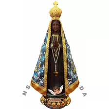 Imagem Nossa Sra Aparecida Resina Importada Impecável 32,5cm