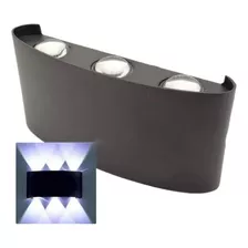 Aplique De Pared 6 Led Luz Calida Decoracion Hogar Color Negro/frío