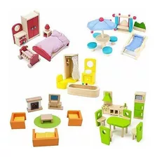 Juego De Muebles De Madera Para Casas De Muñecas Pidoko Kids