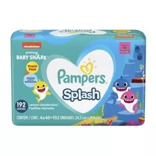 Kit 4 Lenços Umedecidos Pampers Baby Shark Splash 48un Cada