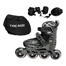 Patines En Linea Semiprofesionales Chicago + Kit Proteccion