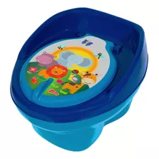 Troninho Musical Azul Penico Vaso Sanitário Infantil 2 Em 1 