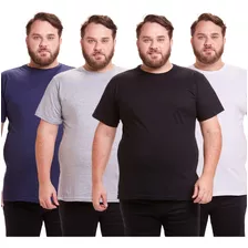 Kit 4 Camisa Básica Masculina Plus Size