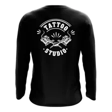 Camiseta Manga Longa Tattoo Tatuador Uniforme Trabalho