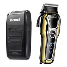 Kemei Maquina Profissional Barbearia Km 1990 Shaver Km 1102 Cor Preto 110v/220v (bivolt)