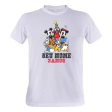 1 Camiseta Aniversário Mickey Retrô Com Nome Ou Não Personal