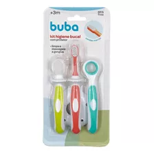 Kit Higiene Bucal Buba Com Protetor 3 Pcs Multifunções, Buba