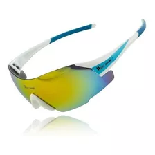 Óculos Ciclismo Masculino Proteção Uv400 Ciclistas Mtb Speed Cor Da Armação Branco/azul