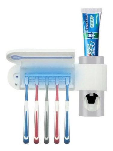 Dispensador Pasta Dental Soporte Cepillo Luz Uv Antibacteria
