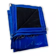Lona Caminhão Pvc Emborrachada Azul/preto Com Ilhós 6x4m