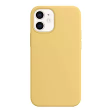 Capa Capinha Silicone Veludo Compatível Com iPhone 12 Mini Cor Amarelo