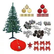 Kit Árvore De Natal Verde 320 Galhos 1,80m 87 Itens Decorada