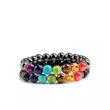 2 Unds Pulsera Manilla Piedras Naturales Chakra Hombre Mujer