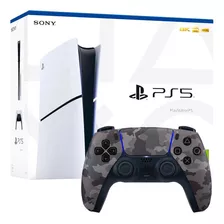 Consola Ps5 Playstation 5 Slim Disco Y Mando Gris Camuflado