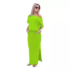 Maxi Vestido Blusero De Playa Asimetrico Dama Mujer Xally 57