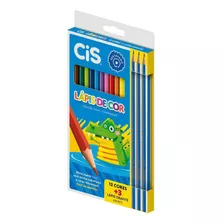 Lápis De Cor Colorcis Com 12 Cores + 3 Grafites Hb 2 Cis