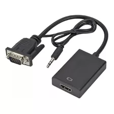 Cable Adaptador Vga A Hdmi Full Hd + Entrada Auxiliar