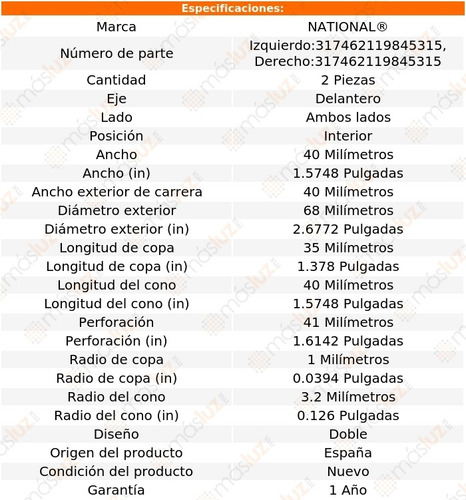 Kit 2 Baleros Dobles Rueda Del Int Tracker 89/91 National Foto 3