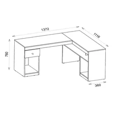 Mesa De Canto Office Caemmun Nilo Buriti/off White