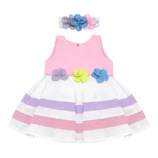 Vestido Ariele Bebê Menina Floral Luxo P M G