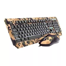 Combo Teclado E Mouse Warrior Kyler Gamer Army Usb Tc249