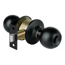 Cerradura De Pomo Esfera Con Botón Negro Puerta Baño Hermex