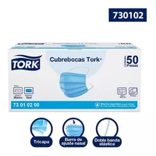 Tork Cubrebocas Tricapa Azul 1 Paq / 50 Piezas Color Azul Claro