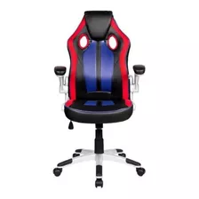 Cadeira Gamer Pelegrin Pel3009 Couro Pu Vermelha/preta Eazul