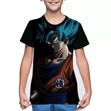 Camiseta/camisa Infantil Goku Super Sayajin Azul/dragon Ball