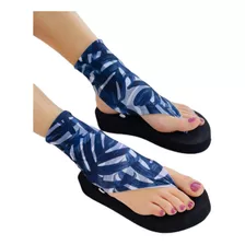 Sandalias Plataforma Flowers Con Botita Intercambiable Lycra