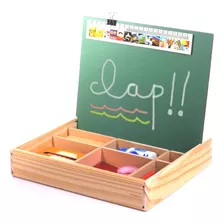  Caja De Arte Clap Didáctico Madera Materiales Pintar Dibujo