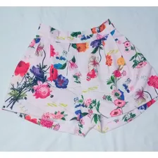 Short Floreado Las Pepas Mujer T.m Rosa Coquette Usad